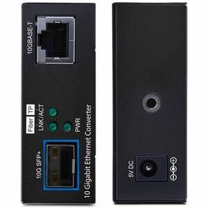 StarTech.com 10GbE SFP+ Glasfaser Medienkonverter, 10 Gigabit Ethernet RJ45 auf 10GBASE-X SFP+, Single/Multimode, 16K Jumb