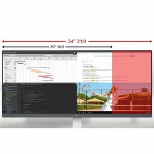 LG Ultrawide 34U530A-W 34" Class WFHD LCD Monitor - 21:9 - 34" Viewable - In-plane Switching (IPS) Technology - 2560 x 108
