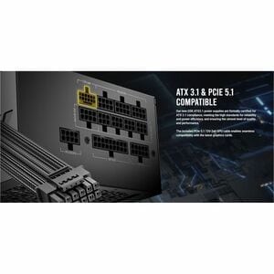 Système d'alimentation Antec GSK1000 ATX3.1 Modulaire - 1 kW - Interne - 120 V AC, 230 V AC Entrée - 3.3 V DC, 5 V DC, 12 