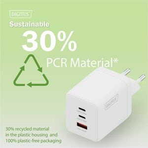 Digitus 100 W AC Adapter - Universal Adapter - 2 USB Type-C - For Smartphone, Tablet, Earphone, USB Type A Device, USB Typ
