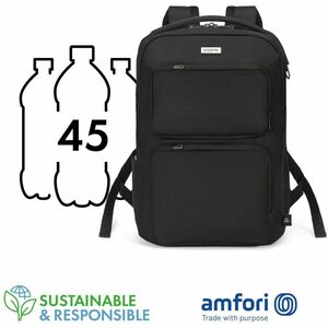 Dicota SEVEN Tasche (Rucksack) für 30,5 cm (12 Zoll) bis 35,6 cm (14 Zoll) Notebook - Schwarz - 1680D Polyethylenterephtha