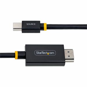 StarTech 3ft (91cm) Mini DisplayPort to HDMI Adapter Cable, 4K 60Hz with HBR3/HDCP 2.3/DPCP, MDP to HDMI 2.0 Active Video 