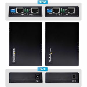 StarTech.com VDSL2 Network Extender - TAA Compliant - Black - 4 x Network (RJ-45) - 1 km Operating Distance - Plastic