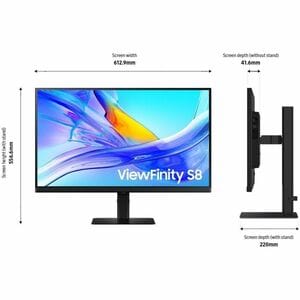 Samsung ViewFinity S8 S27D802UEE 27" Class 4K UHD LED Monitor - 16:9 - Black - 27" Viewable - In-plane Switching (IPS) Tec