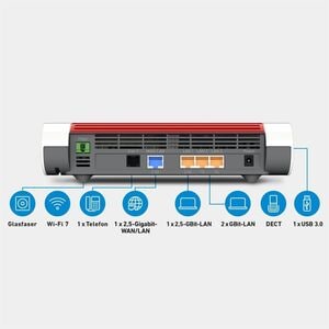 FRITZ! FRITZ!Box 5690 Wi-Fi 7 IEEE 802.11 a/g/n/ac/ax/be Ethernet Drahtlos Router - Dualband - 2,40 GHz ISM-Band - 5 GHz U