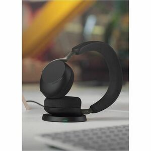 Jabra Evolve3 75, UC, Link390a USB-A Dongle, Black, with Wireless Charger Pad