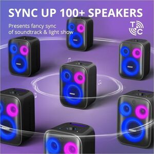 Tronsmart Halo 200 Bluetooth Sistema de Altavoces - 120W RMS - Negro - Sobremesa - 50Hz a 20kHz - Batería Recargable - USB