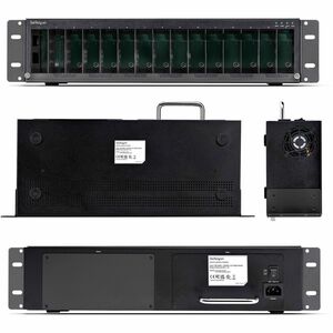 StarTech.com 15 Slot Media Converter Chassis - Black - TAA Compliant - 1 x Power Supply Installed - 2.4U - Rack-mountable