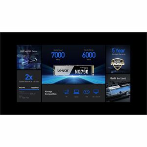 Lexar NQ790 512 GB Solid State Drive - M.2 2280 Internal - PCI Express NVMe (PCI Express NVMe 4.0 x4) - 300 TB TBW - 6400 