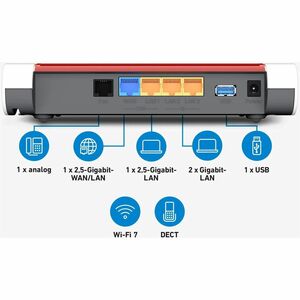 FRITZ! FRITZ!Box 4630 Wi-Fi 7 IEEE 802.11 a/g/n/ac/ax/be Ethernet Wireless Router - Dual Band - 2.40 GHz ISM Band - 5 GHz 