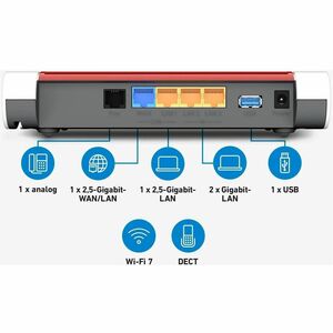 FRITZ! FRITZ!Box 4630 Wi-Fi 7 IEEE 802.11 a/g/n/ac/ax/be Ethernet Drahtlos Router - Dualband - 2,40 GHz ISM-Band - 5 GHz U