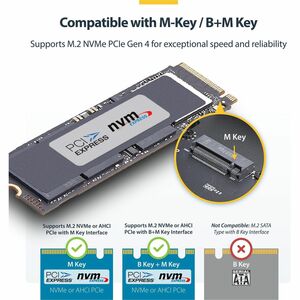 StarTech.com Drive Enclosure M.2, PCI Express NVMe 4.0, PCI Express NVMe 4.0 x4 - USB4 Host Interface - UASP Support Porta