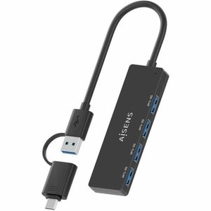 HUB USB 3.1 USB-C/M Y USB-A/M 4XTIPO A/H NEGRO 15CM