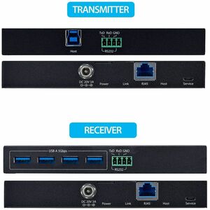 StarTech 4-Port USB 3.0 Extender over Ethernet up to 330ft via Cat6a/Cat7/Cat8 RJ45, Extension Adapter for Remote USB Devi