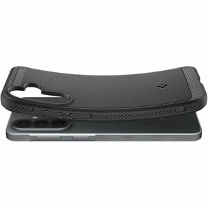 Spigen Rugged Armor Rugged Case for Samsung Galaxy A57 Smartphone - Carbon Fiber and Gloss Detailing - Matte Black - Matte