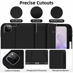 4smarts Basic Tasche (Folie) für 27,9 cm (11 Zoll) Apple iPad Pro 11 (2024) Tablet - Schwarz - PU-Leder, Thermoplastisches