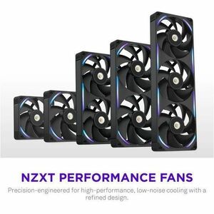 NZXT RF-U36PN-B1 Cooling Fan - PC, Radiator, Heatsink - 2 x Fan(s) - 176.70m³/h Maximum Airflow - 3100 rpm - Magnetic Levi