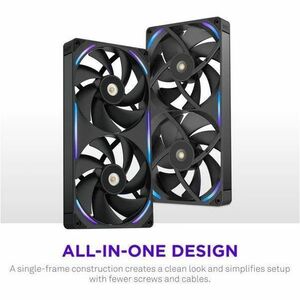 NZXT RF-U28PN-B1 Cooling Fan - PC, Motherboard, Radiator, Heatsink - 140 mm Maximum Fan Diameter - 2 x Fan(s) - 197.08m³/h