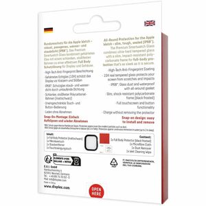 Displex 10H Glas, Polycarbonat Displayschutz für Apple - 1 - für OLED Apple Watch - Wasserdicht, Schmutzabweisend, Kratzfe