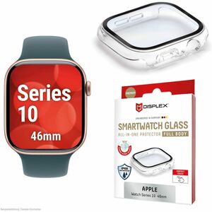 Displex 10H Glas, Polycarbonat Displayschutz für Apple Watch Series 10 46mm - Transparent - 1 - für OLED Apple Watch - Was