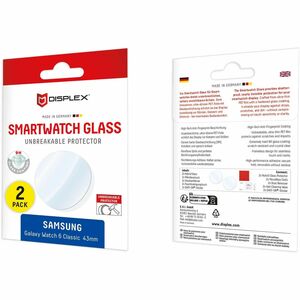 Displex 9H Hybridglas Displayschutz für Samsung - Transparent - 2 / Pack - für Super AMOLED Smartwatch - Bruchsicher, Vers