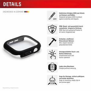 Displex 10H Glas, Polycarbonat Displayschutz für Apple Watch Series 7, Watch Series 8 - 1 - für OLED Apple Watch - Wasserd