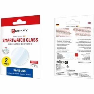 Displex 9H Hybridglas Displayschutz für Samsung - Transparent - 2 / Pack - für Super AMOLED Smartwatch - Bruchsicher, Vers
