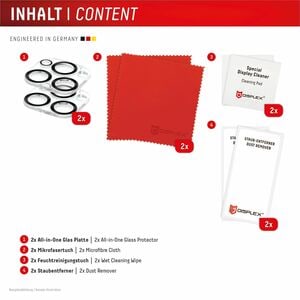 Displex Kamera-Objektivschutz - Transparent - Gehärtetes Glas - 2 Stück