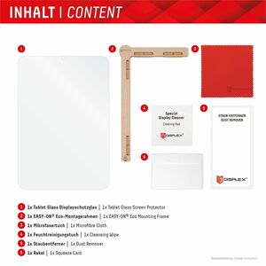 Displex 9H Hybridglas Displayschutz für Samsung Galaxy Tab S10 Ultra, Galaxy Tab S11 Ultra - Transparent - für AMOLED Smar