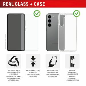 Displex Hülle für Samsung Smartphone - Transparent - Schmutzabweisend, Fingerabdruckresistent, Kratzfest - Thermoplastisch