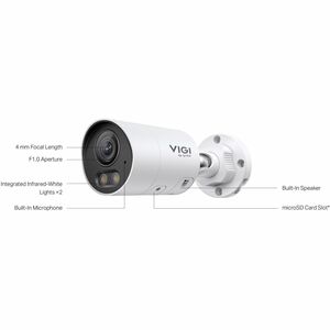VIGI InSight S345S 4 Megapixel Outdoor Network Camera - Colour - Bullet - 30 m Infrared/Color Night Vision - H.265+, H.265