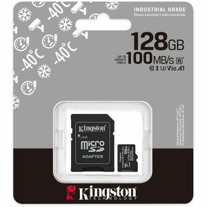 Kingston Industrial 128 GB Class 10/UHS-I (U3) V30 microSDXC - 100 MB/s Read - 80 MB/s Write