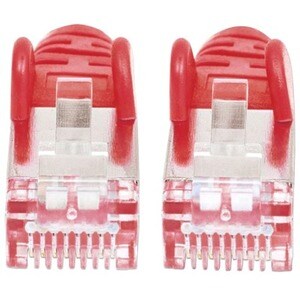 Network Patch Cable, Cat6A, 1m, Red, Copper, S/FTP, LSOH / LSZH, PVC, RJ45, Gold Plated Contacts, Snagless, Booted, Lifeti