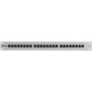 Patch Panel, Cat6, FTP, 24-Port, 1U, Shielded, 90° Top-Entry Punch-Down Blocks, Grey - 24 x RJ-45 - 24 x RJ-11 - 1U High -