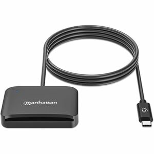 USB-C Contact Smart Card Reader with MicroSD slot, USB Type-C Male to Contact Reader Interface and microSDXC, Supports Win