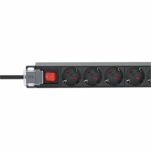 Intellinet PDU - CEE 7/7 (SCHUKO) - 9 x Schuko - 16 A - 230 V AC Input - Overload Protection, Double Pole - 1U - 2 m Cord 