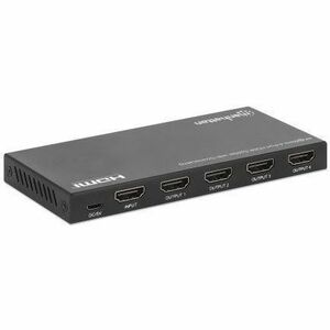 HDMI Splitter with downscaling 4-Port , 4K@60Hz, Displays output from x1 HDMI source to x4 HD displays (same output to fou