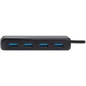 Manhattan USB-C Dock/Hub, Ports (4): USB-A (x4), 5 Gbps (USB 3.2 Gen1 aka USB 3.0), USB powered (no external power supply 