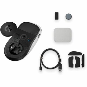 Logitech G PRO X2 SUPERSTRIKE 游戏鼠标 - 无线电频率 - USB 2.0 Type A - 5 按钮 - PC, Mac - 无线 - 2.40 GHz - 可充电 - 44000 dpi - 右旋转