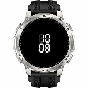 Kospet TANK T4C Smart Watch - Round Case Shape - Silver Body Color - Stainless Steel, Zinc Alloy Case Material - Silicone 