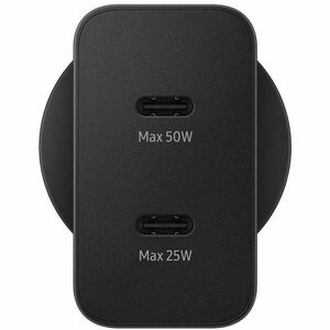 Samsung Duo 50 W AC Adapter - Universal Adapter - 2 USB Type-C - For Smartphone, Tablet - 1.80 m Cable - 120 V AC, 230 V A
