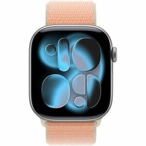 Apple Adjustable Smartwatch Band - One Size - Hook & Loop Attachment - Cantaloupe - Nylon, Nylon Weave, Polyester