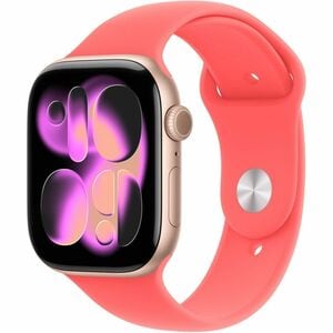 Apple Adjustable Smartwatch Band - Small (S)/Medium (M) - Pin-and-tuck Attachment - Bright Guava - Fluoroelastomer