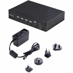 StarTech.com 4-Port DisplayPort KVM Switch mit Mouse Roaming, Multi-View und Picture-in-Picture, 4K 60Hz, USB 3.0 (5Gbps) 