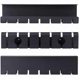 StarTech.com Lot de 2 Bacs de Gestion de Câbles sous Bureau, longueur 106cm (53cm par Bac), Style Rainuré, Installation à 