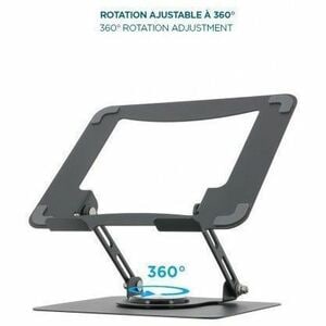 MOBILIS Height Adjustable Notebook Stand - Up to 43.2 cm (17") Screen Support - Metal - Black - For Notebook, PC, Universa