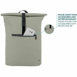 MOBILIS Lifestyle Carrying Case (Backpack) for 35.6 cm (14") to 40.6 cm (16") Notebook - Mineral Gray - Shoulder Strap, Ha
