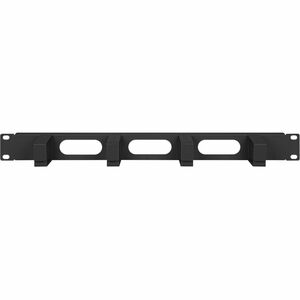 19" Cable Management Panel, 1U, 4 short plastic rings, Black - Cable Management Panel - 1U Rack Height x 19" Panel Width -