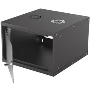 Network Cabinet, Wall Mount (Basic), 6U, 560mm Deep, Black, Flatpack, Max 50kg, Glass Door, 19" , Parts for wall installat