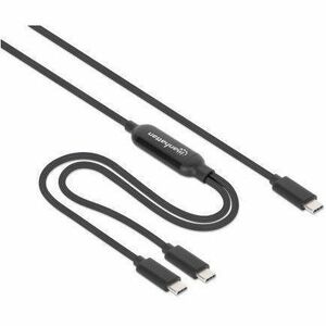 Dual USB-C to USB-C Charging Cable, 100W, 2m, Male to Two Males, Smart Power Splitter Cable, Charges Two Devices from One 